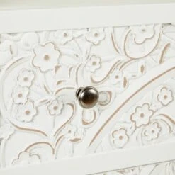 Dunelm Samira Tall 2 Door & 1 Drawer Chest, White -Furniture Store 30748013 alt05