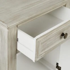 Dunelm Lucille 1 Drawer & 1 Door Bedside Table, White Wash -Furniture Store 30748018 alt05