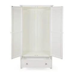 Dunelm Samira Double 1 Drawer Wardrobe, White -Furniture Store 30749089 alt02