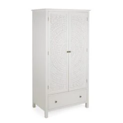 Dunelm Samira Double 1 Drawer Wardrobe, White -Furniture Store 30749089 alt03