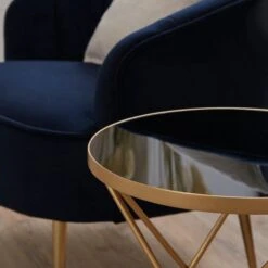 Dunelm Zoey Black Top Gold Effect Side Table -Furniture Store 30756925 alt01