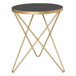 Dunelm Zoey Black Top Gold Effect Side Table -Furniture Store 30756925 alt02