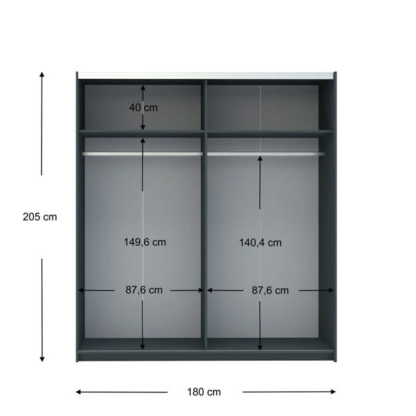 Harmony Norland 180cm Sliding Double Wardrobe 7 Harmony Norland 180cm Sliding Double Wardrobe - Image 5
