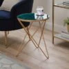 Dunelm Zoey Green Marble Effect Side Table -Furniture Store 30762776