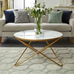 Dunelm Zoey White Marble Effect Coffee Table