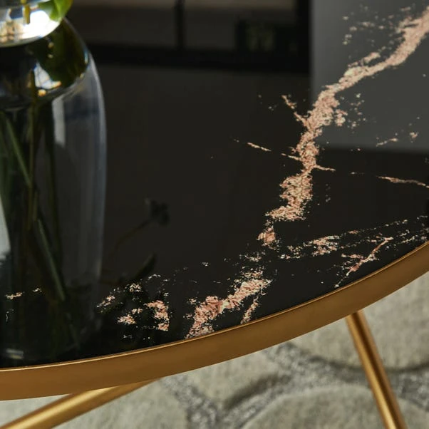 Dunelm Zoey Black Marble Effect Coffee Table 4 Dunelm Zoey Black Marble Effect Coffee Table - Image 2