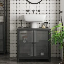 Furniture Store 7 Dunelm Stannis Reeded Glass Under Sink Unit