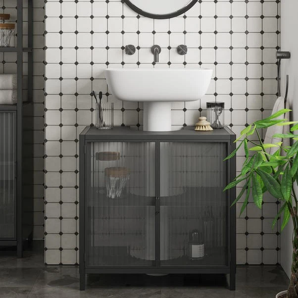 Dunelm Stannis Reeded Glass Under Sink Unit 3 Dunelm Stannis Reeded Glass Under Sink Unit