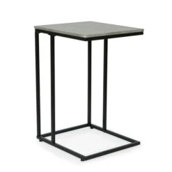 Dunelm Charlie Concrete Effect C-Shaped Side Table -Furniture Store 30765713 alt03