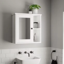 Dunelm Lynton White Compact Bathroom Wall Cabinet