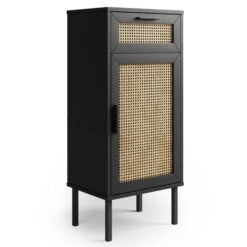 Dunelm Winslow Medium Cabinet Black Rattan -Furniture Store 30766710 alt01