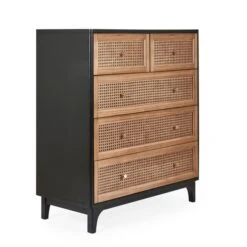 Dunelm Franco 5 Drawer Chest, Black -Furniture Store 30768078 alt02