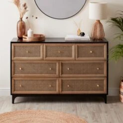 Dunelm Franco 7 Drawer Chest, Black