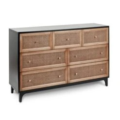 Dunelm Franco 7 Drawer Chest, Black -Furniture Store 30768079 alt02