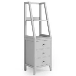 Dunelm Lynton 3 Drawer Ladder Bedside Table, Grey -Furniture Store 30768459 alt01