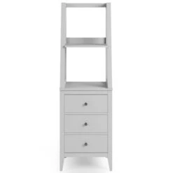Dunelm Lynton 3 Drawer Ladder Bedside Table, Grey -Furniture Store 30768459 alt02