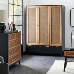 Dunelm Franco Triple Wardrobe, Black