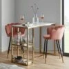 Dunelm Kendall Bar Table White Faux Marble