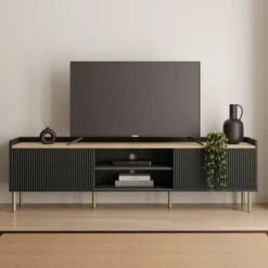 Dunelm Georgi Extra Wide TV Unit Black