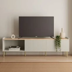 Dunelm Georgi Extra Wide TV Unit Natural -Furniture Store 30769273 alt02
