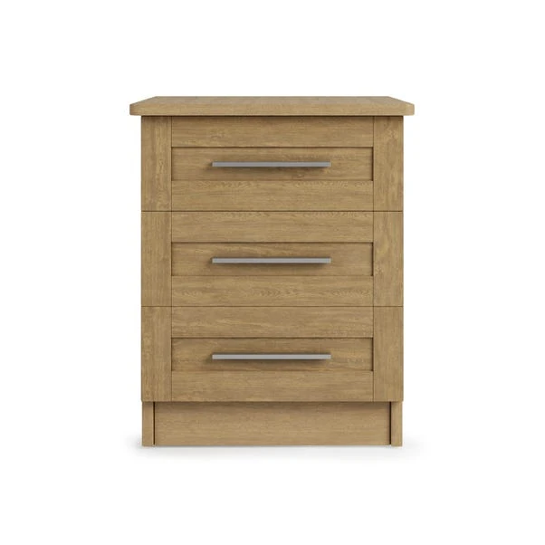 Dunelm Toby 3 Drawer Bedside Table 4 Dunelm Toby 3 Drawer Bedside Table - Image 2