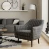 Dunelm Eddie Window Pane Check Tub Armchair -Furniture Store 30774780