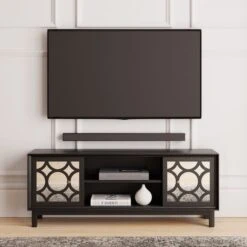 Dunelm Delphi Black TV Unit