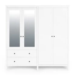 Dunelm Lynton 4 Door Wardrobe White -Furniture Store 30780266 alt02