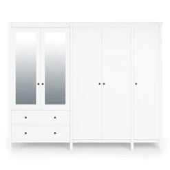 Dunelm Lynton 5 Door Wardrobe White -Furniture Store 30780267 alt02