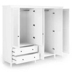 Dunelm Lynton 5 Door Wardrobe White -Furniture Store 30780267 alt04