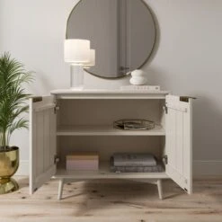 Dunelm Neena Small Sideboard, White Wash Acacia Wood -Furniture Store 30781310 alt02
