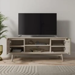 Dunelm Neena TV Unit, White Wash Acacia Wood -Furniture Store 30781311 alt02