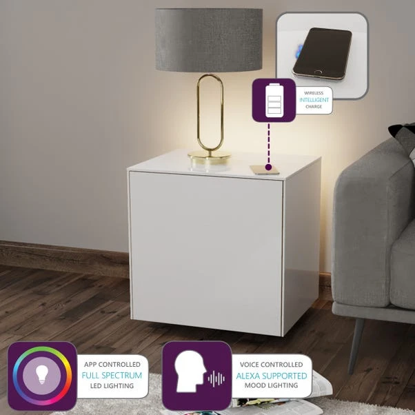 Frank Olsen Furniture Intel LED 1 Door Lamp Table 4 Frank Olsen Furniture Intel LED 1 Door Lamp Table - Image 2