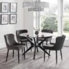 Julian Bowen Hayden Round Glass Dining Table -Furniture Store 30794260
