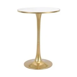 Dunelm Silas White Faux Marble Bar Table Gold 10 Dunelm Silas White Faux Marble Bar Table Gold -Furniture Store 30802254 alt03