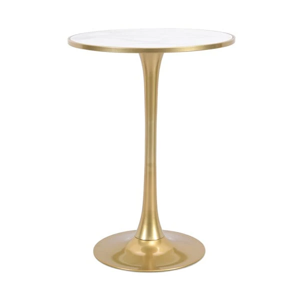 Dunelm Silas White Faux Marble Bar Table Gold 6 Dunelm Silas White Faux Marble Bar Table Gold - Image 4