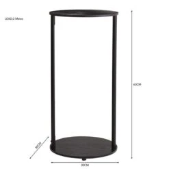 Dunelm Cole Side Table With LED Light Black -Furniture Store 30802415 alt05