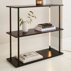 Dunelm Cole Console Table With LED Light Black