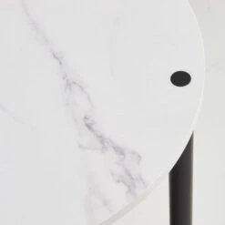 Dunelm Aiko Side Table With 1 LED Light Black And Faux Marble -Furniture Store 30802418 alt02