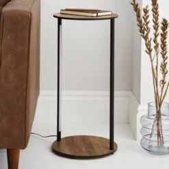 Dunelm Fulton Side Table With LED Lights Rustic Pine 9 Dunelm Fulton Side Table With LED Lights Rustic Pine -Furniture Store 30802439 alt01