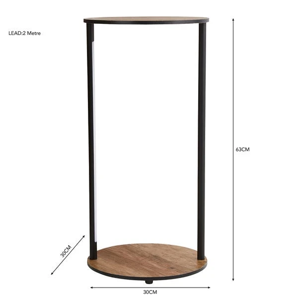 Dunelm Fulton Side Table With LED Lights Rustic Pine 8 Dunelm Fulton Side Table With LED Lights Rustic Pine - Image 6