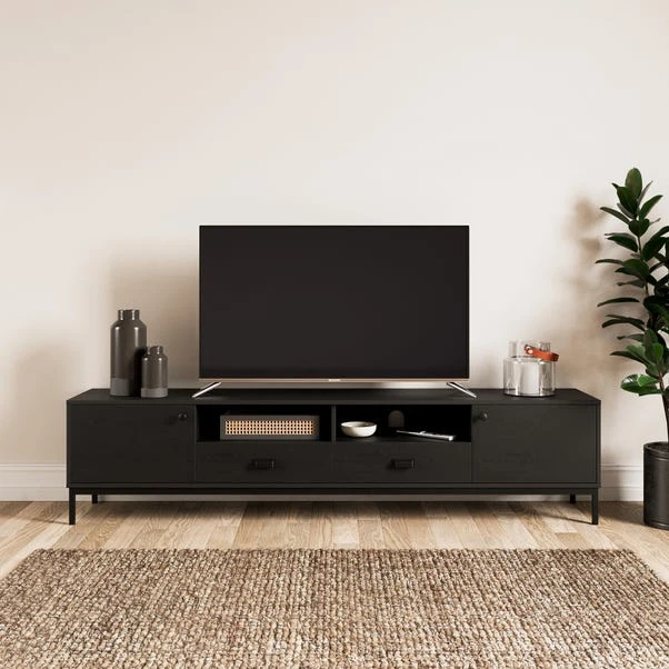 Dunelm Fulton Black Extra Wide TV Unit 3 Dunelm Fulton Black Extra Wide TV Unit