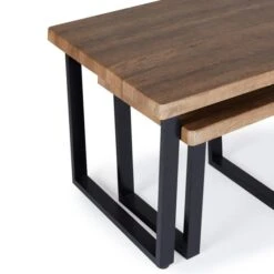 Dunelm Freddie Rustic Wood Effect Nest Coffee Table -Furniture Store 30809245 alt05