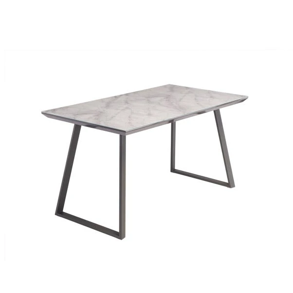 Dunelm Alden Rectangular 4 Seater Dining Table Marble Effect Glass 4 Dunelm Alden Rectangular 4 Seater Dining Table Marble Effect Glass - Image 2