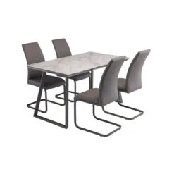 Dunelm Alden Rectangular 4 Seater Dining Table Marble Effect Glass 7 Dunelm Alden Rectangular 4 Seater Dining Table Marble Effect Glass -Furniture Store 30816915 alt02