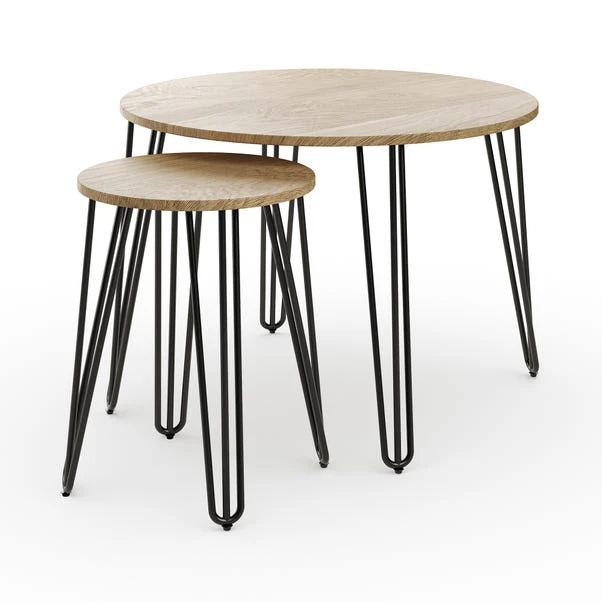 Dunelm Bella Coffee Nest Set Oak Effect 7 Dunelm Bella Coffee Nest Set Oak Effect - Image 5