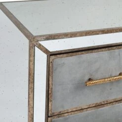 Pacific Lifestyle Pacific Brindisi 3 Drawer Bedside Table, Grey Velvet -Furniture Store 30821545 alt03