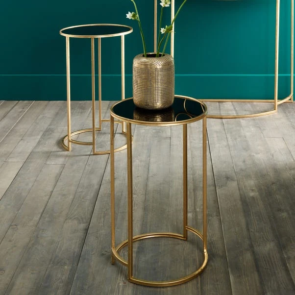 Pacific Lifestyle Pacific Veneziano Set Of 2 Nest Of Tables, Iron & Glass 3 Pacific Lifestyle Pacific Veneziano Set Of 2 Nest Of Tables, Iron & Glass