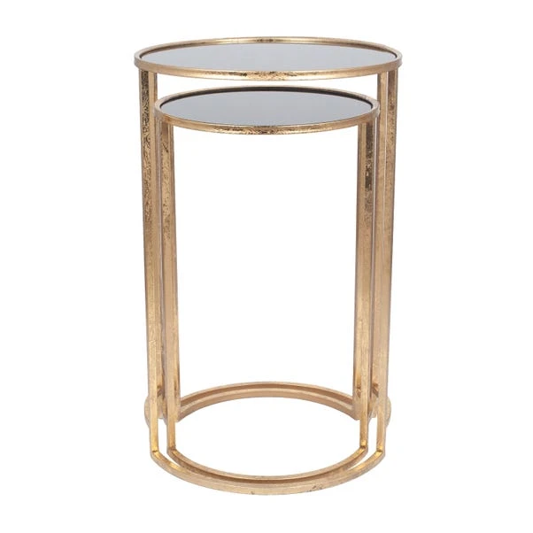 Pacific Lifestyle Pacific Veneziano Set Of 2 Nest Of Tables, Iron & Glass 6 Pacific Lifestyle Pacific Veneziano Set Of 2 Nest Of Tables, Iron & Glass - Image 4