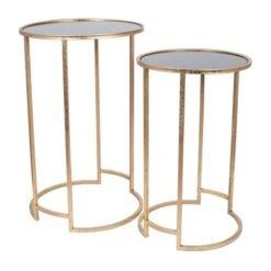 Pacific Lifestyle Pacific Veneziano Set Of 2 Nest Of Tables, Iron & Glass 12 Pacific Lifestyle Pacific Veneziano Set Of 2 Nest Of Tables, Iron & Glass -Furniture Store 30821749 alt04